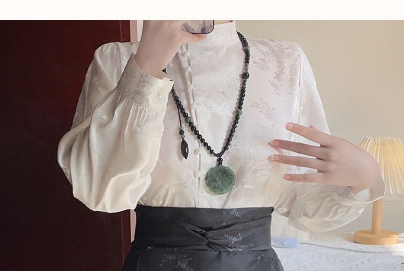 Francoix - Bloemen Hanfu Blouse / Maxi Rok / Set