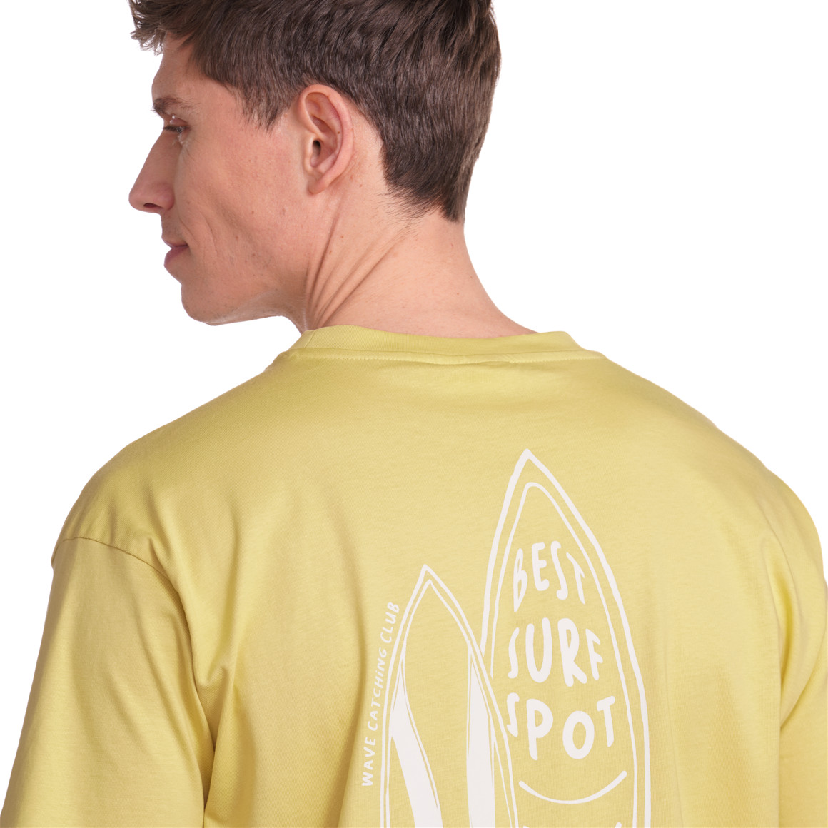 Jonas Nielsen Herren T-Shirt mit Backprint gelb