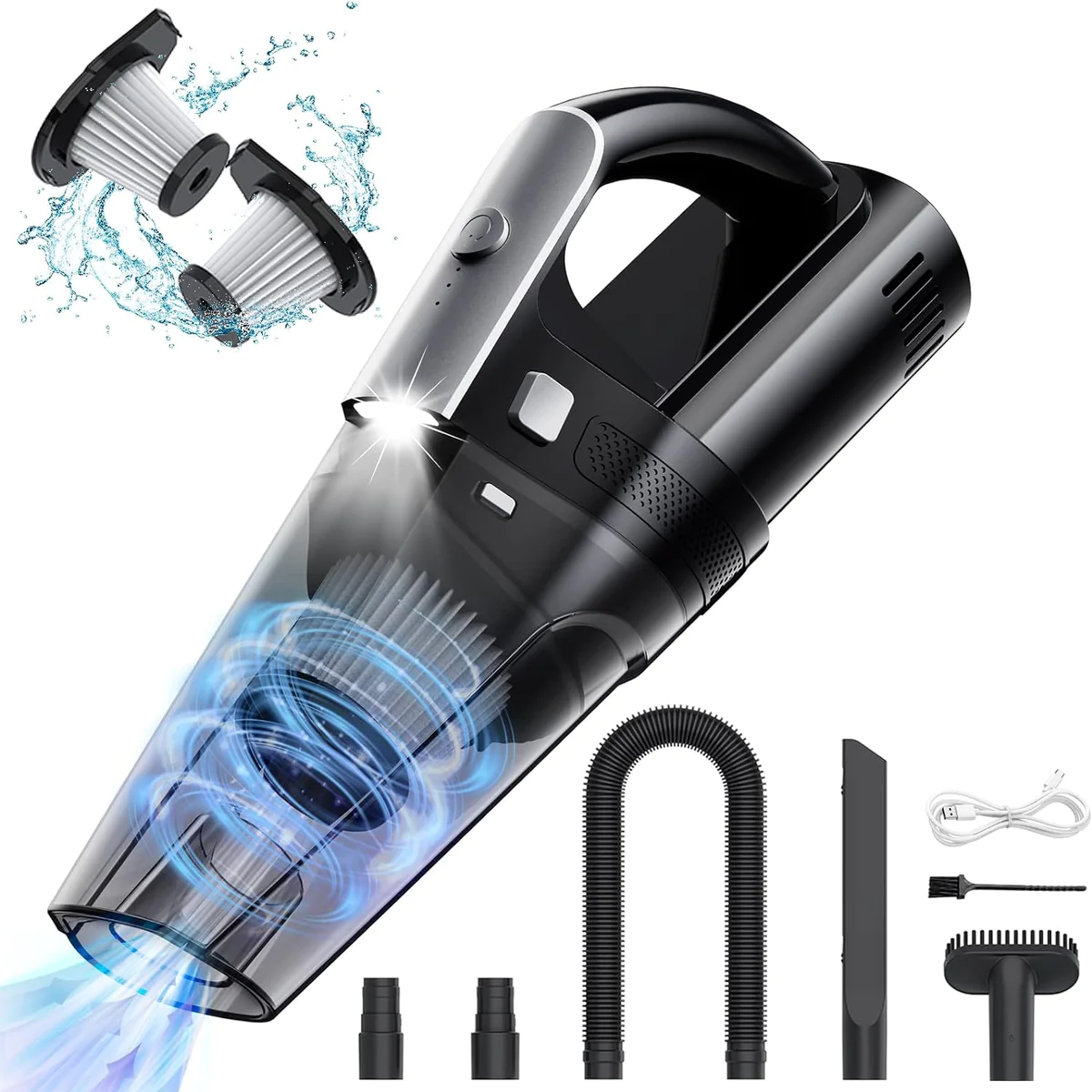 Aspirateur de table sans fil rechargeable 8000PA gris noir Vendos85