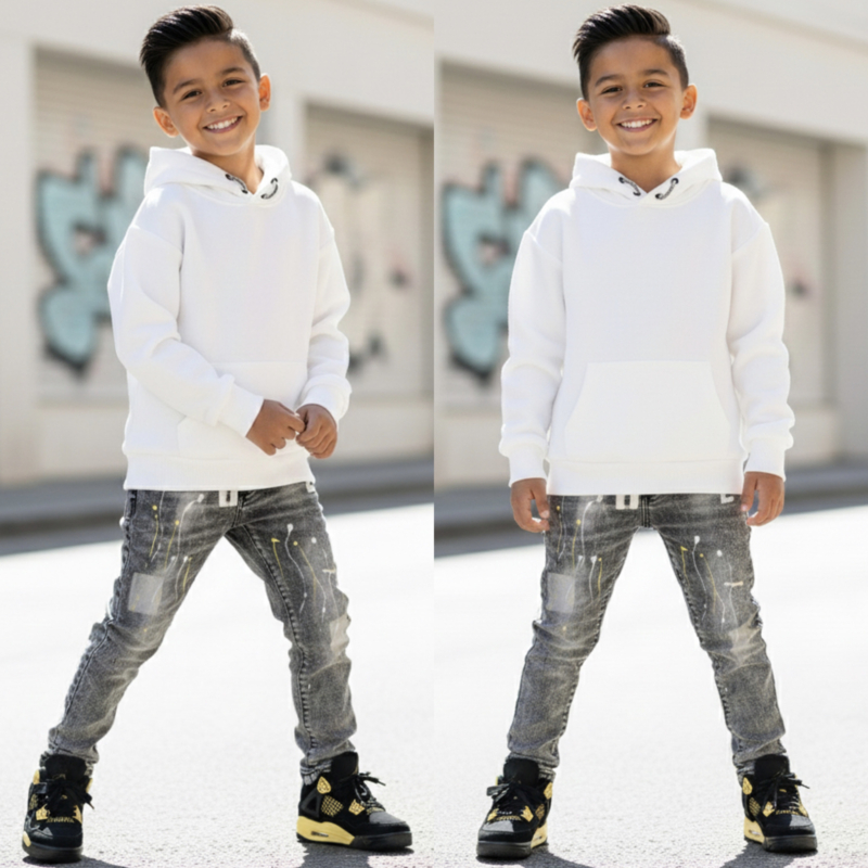Basic boys hoody - wit