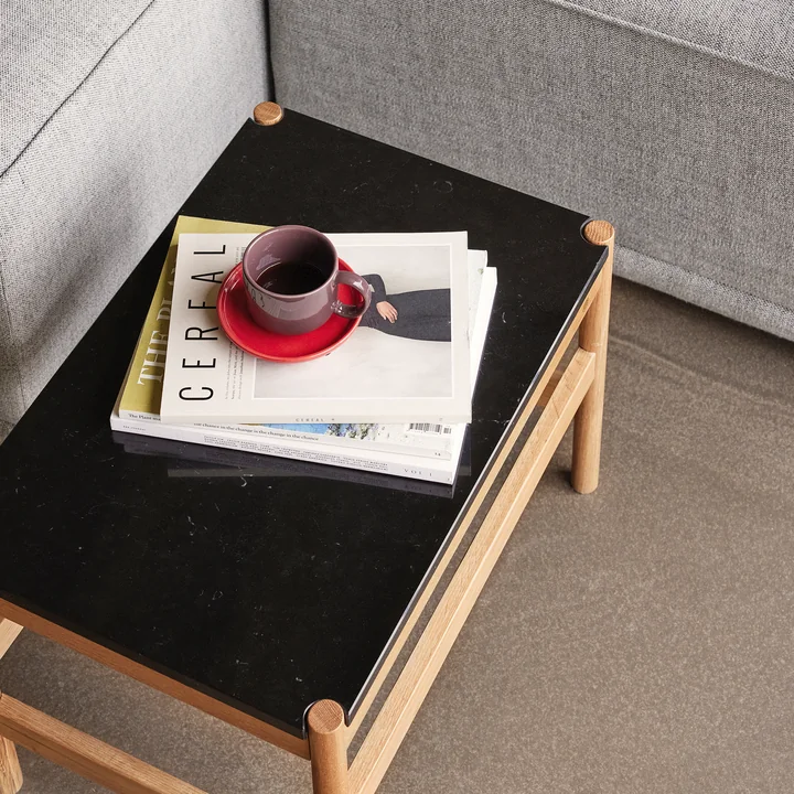 Hübsch Interior - Amare Tasse mit Untersetzer, sand / grün