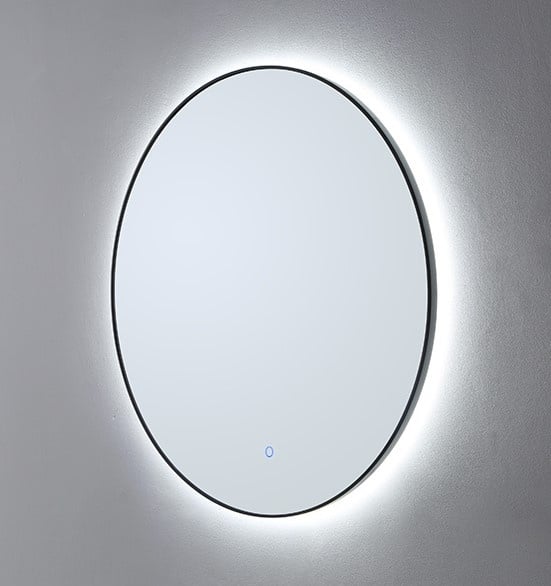 Lambini Designs Rodo ronde spiegel 60cm met spiegelverwarming en indirecte dimbare verlichting zwart mat