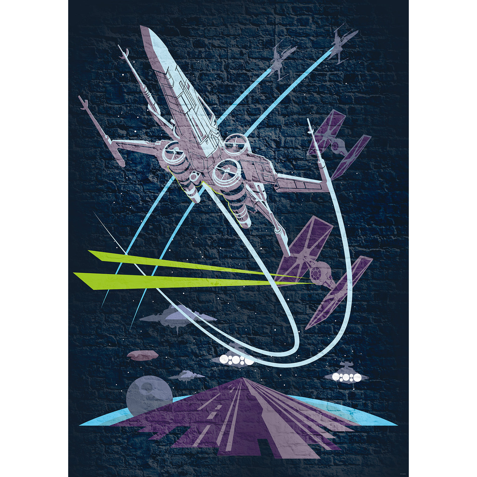 Vlies-Fototapete STAR WARS CONCRETE X-WING - 200x280 cm
