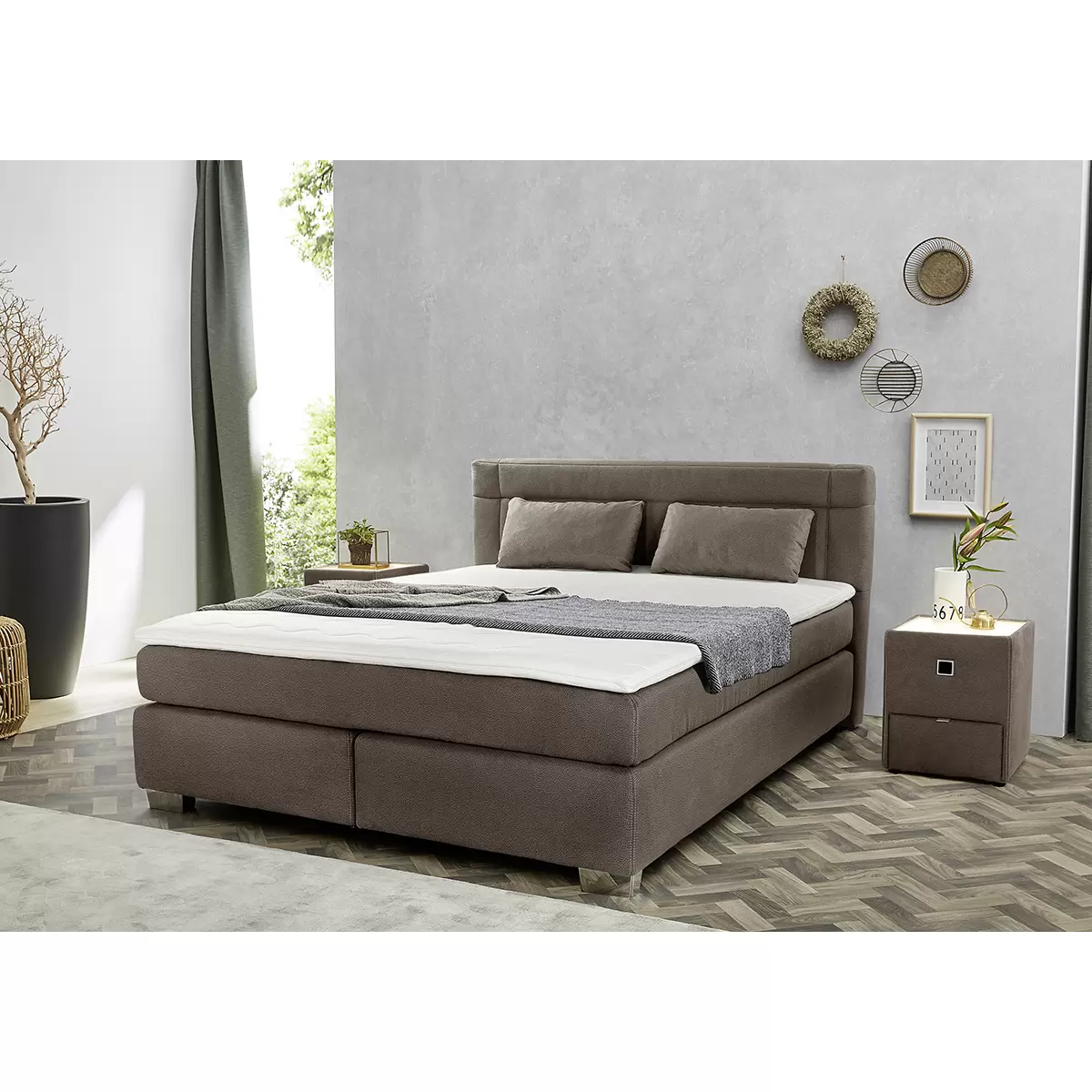 Boxspringbett Recife Max 180x200 Dunkelbraun