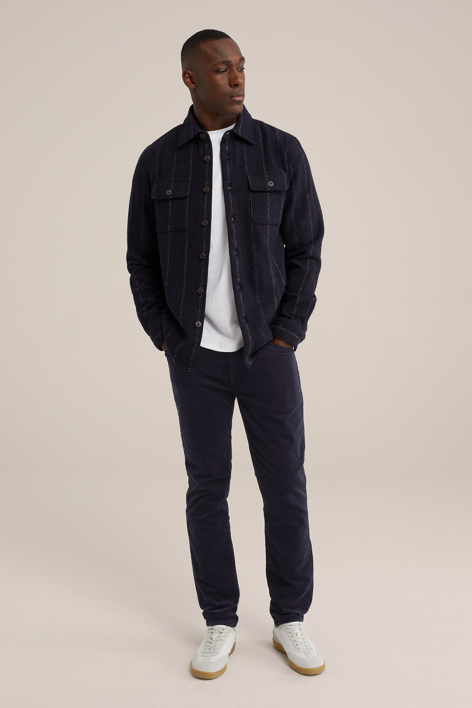 overshirt met dessin WE Fashion Donkerblauw
