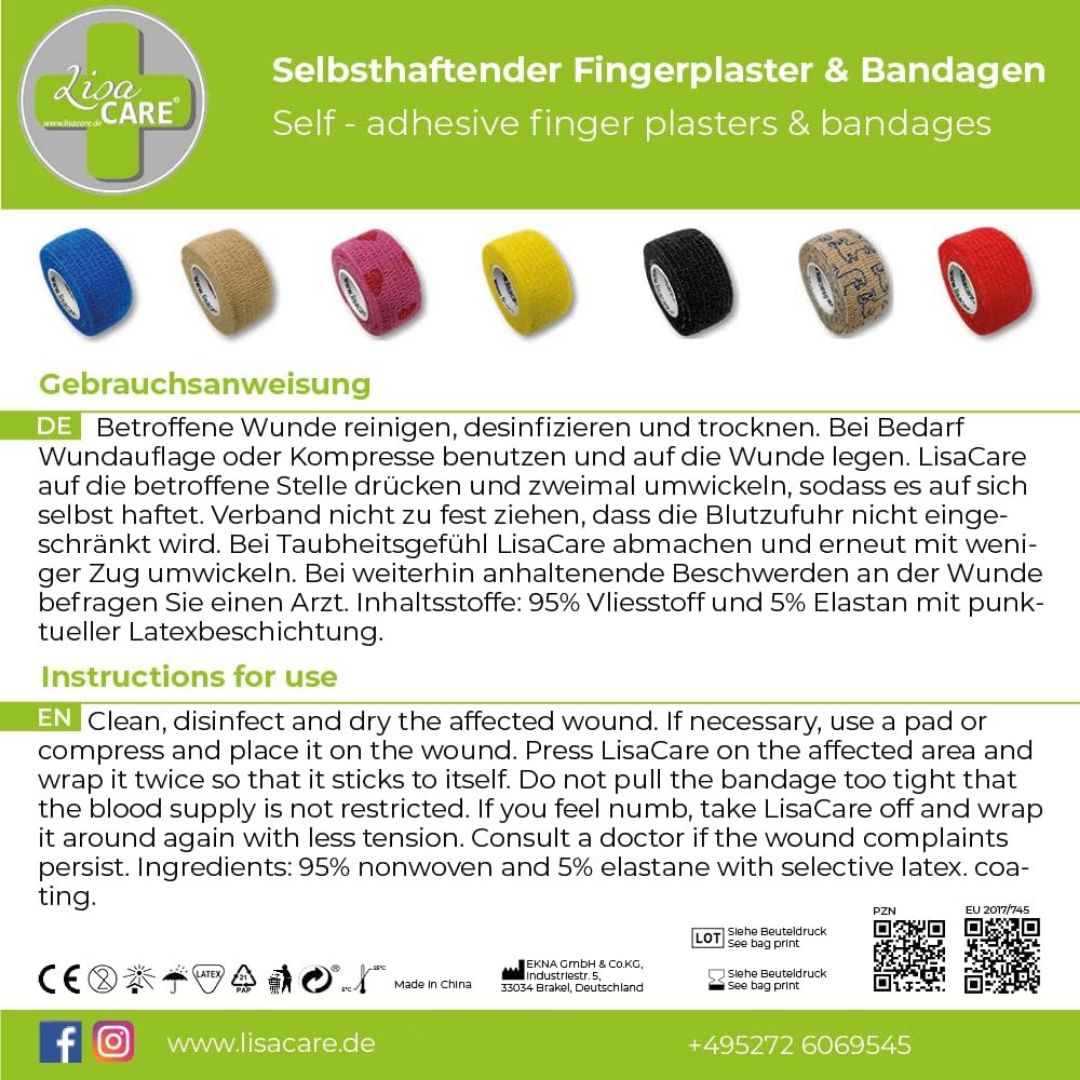 LisaCare Fingerpflaster 2,5cmx4,5m - Farb-Mix