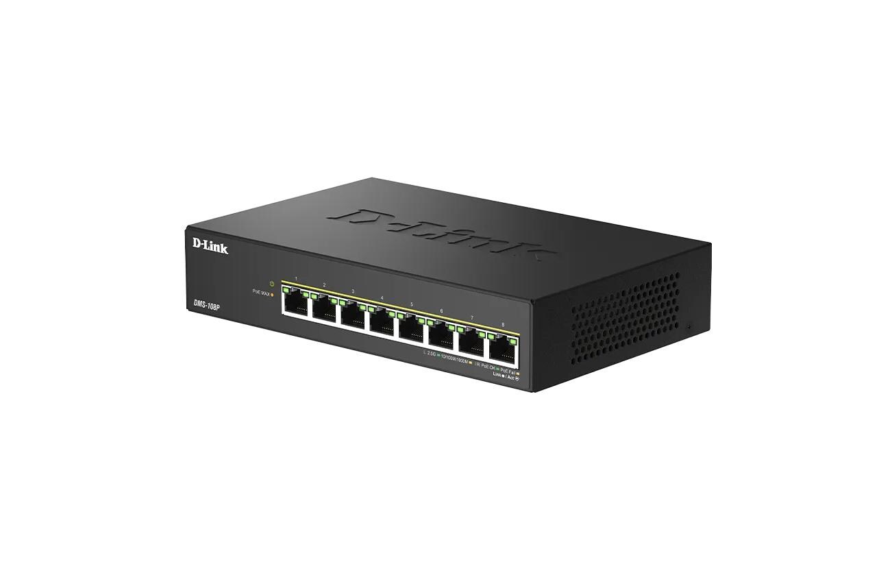 PoE++ Switch DMS-108P 8 Port<br>8-Port 2.5G Multi-Gigabit Unmanaged PoE Switch