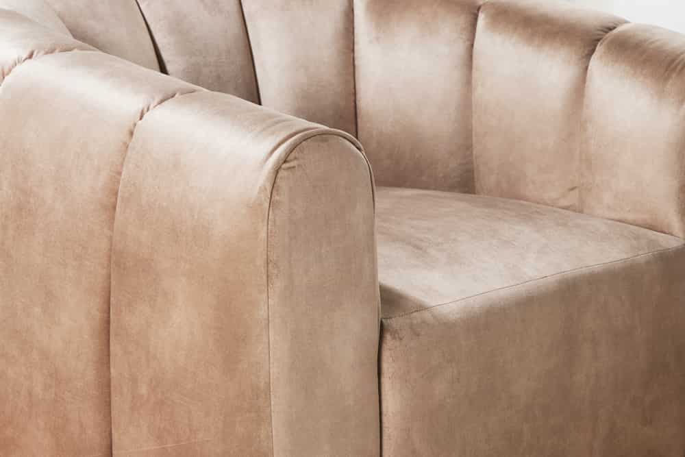 Drehbarer Design Sessel BABYLON champagner Samt Lounge Cocktailsessel