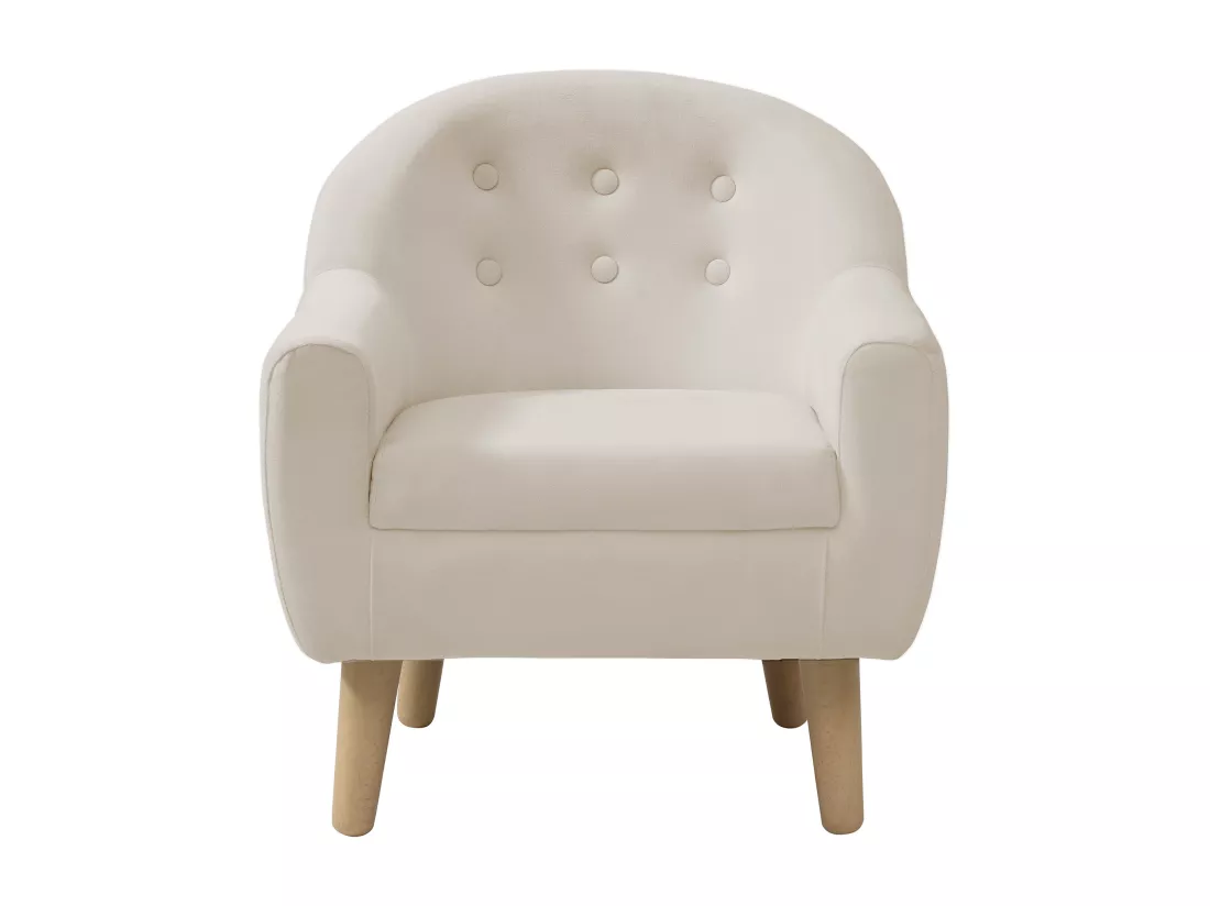Fauteuil pour enfant en velours beige CASORLA