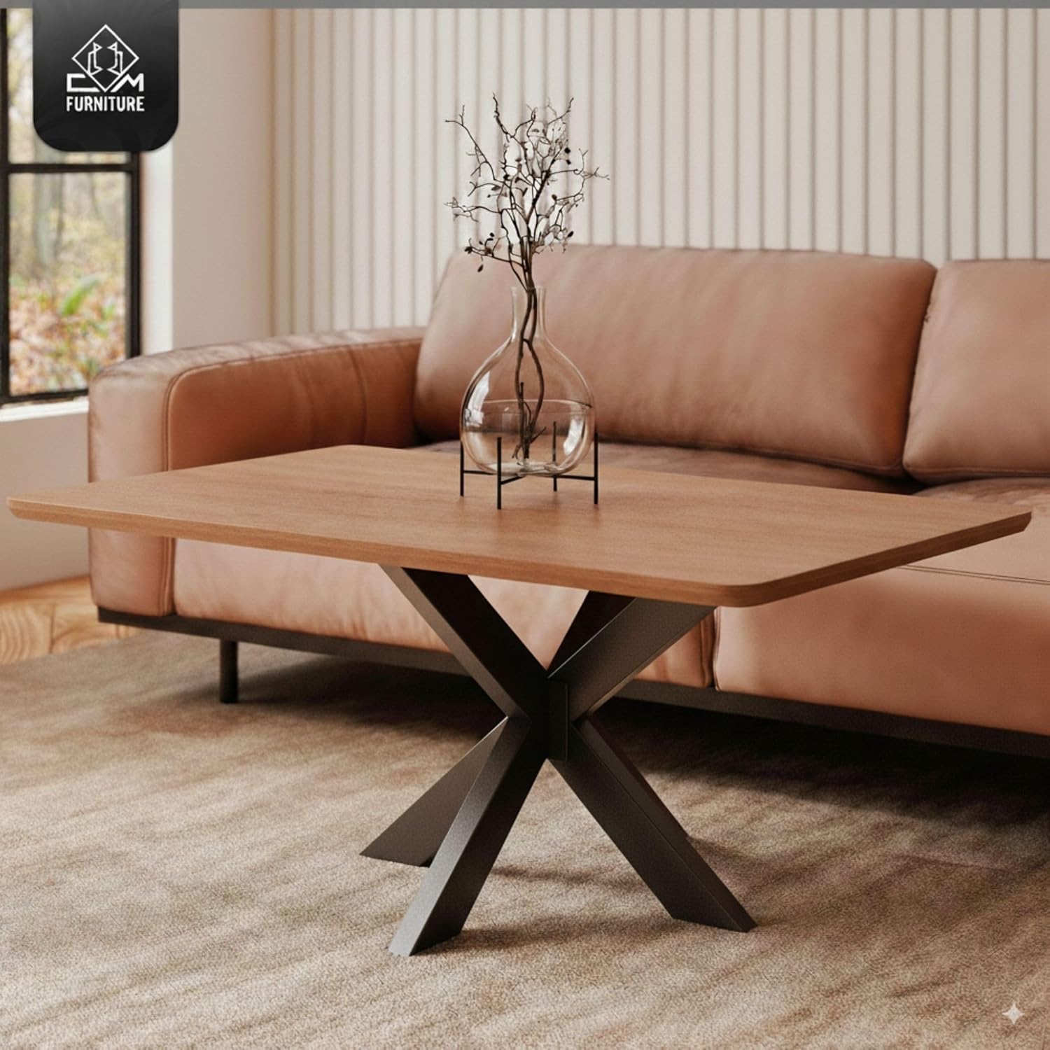 Spider Tischgestell I Stahl Pulverbeschichtet I Tischbeine für Esstisch Couchtisch I Tischkufen Tischfusse Möbelfüße aus Metall - H43 x B50 x L80 cm - Anthracit