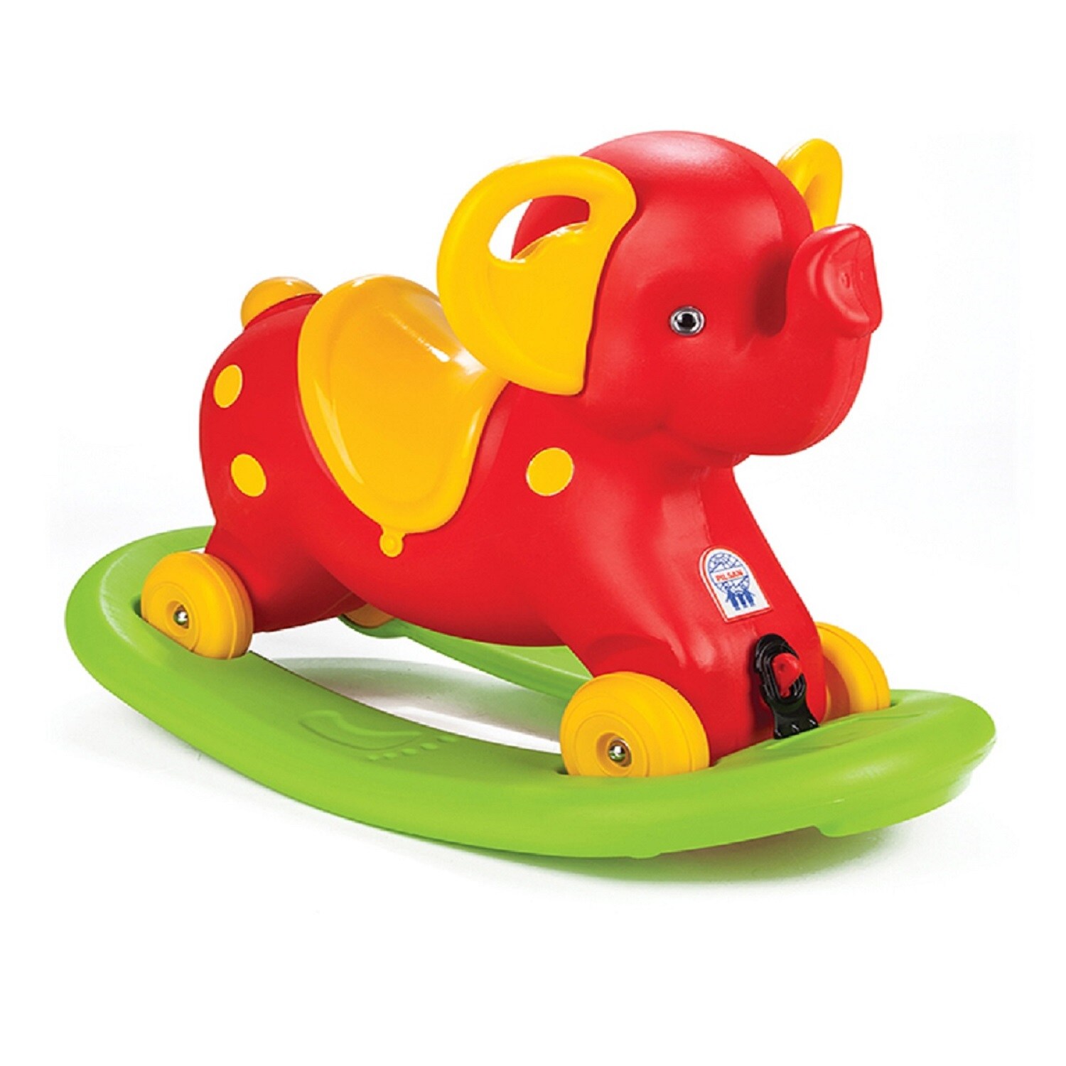 Pilsan Rocking Elefant 2 in 1, Schaukeltier, Rutscher aus Kunststoff mit Rollen