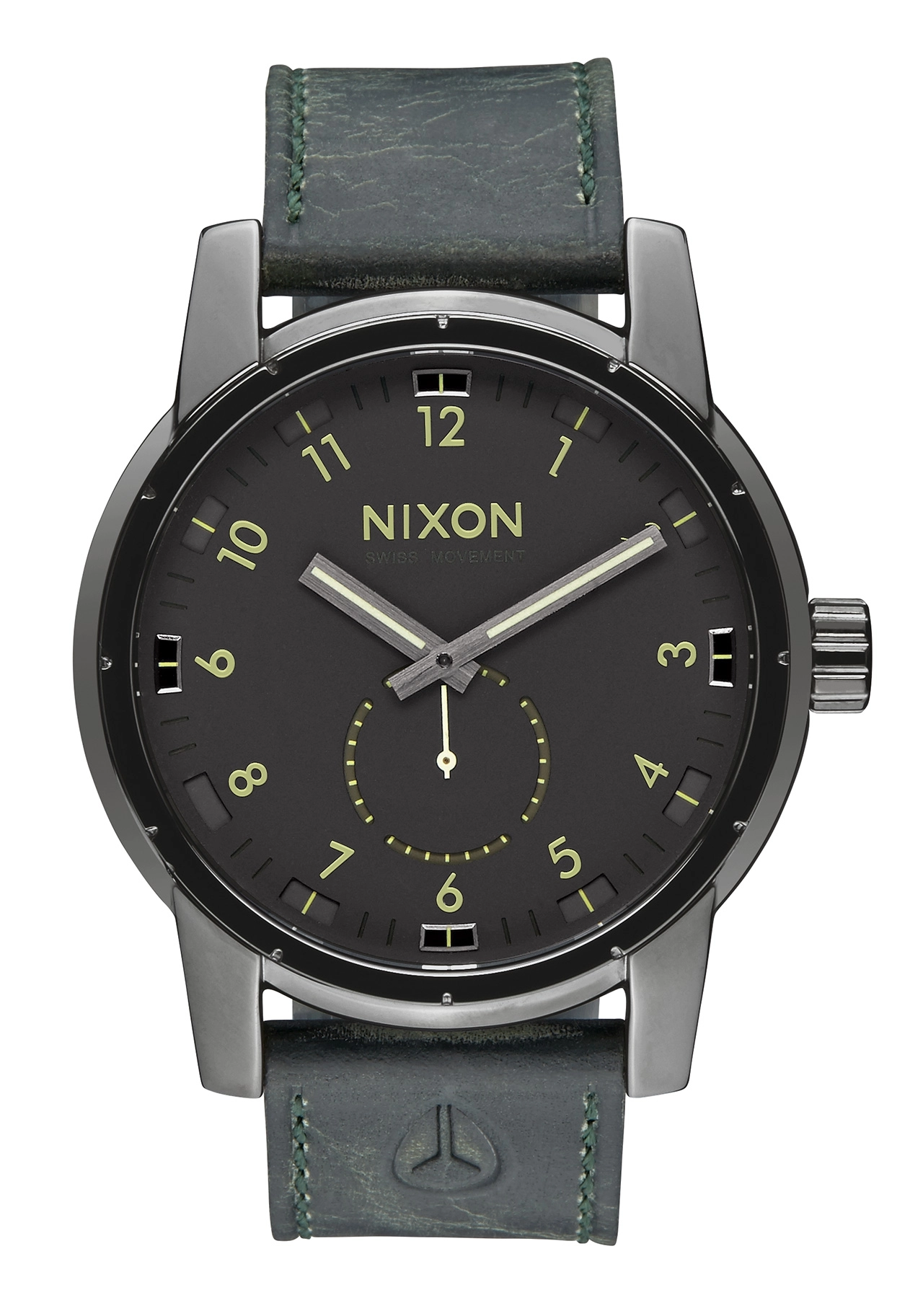 Nixon The Patriot Leather Gunmetal Surplus A9382072