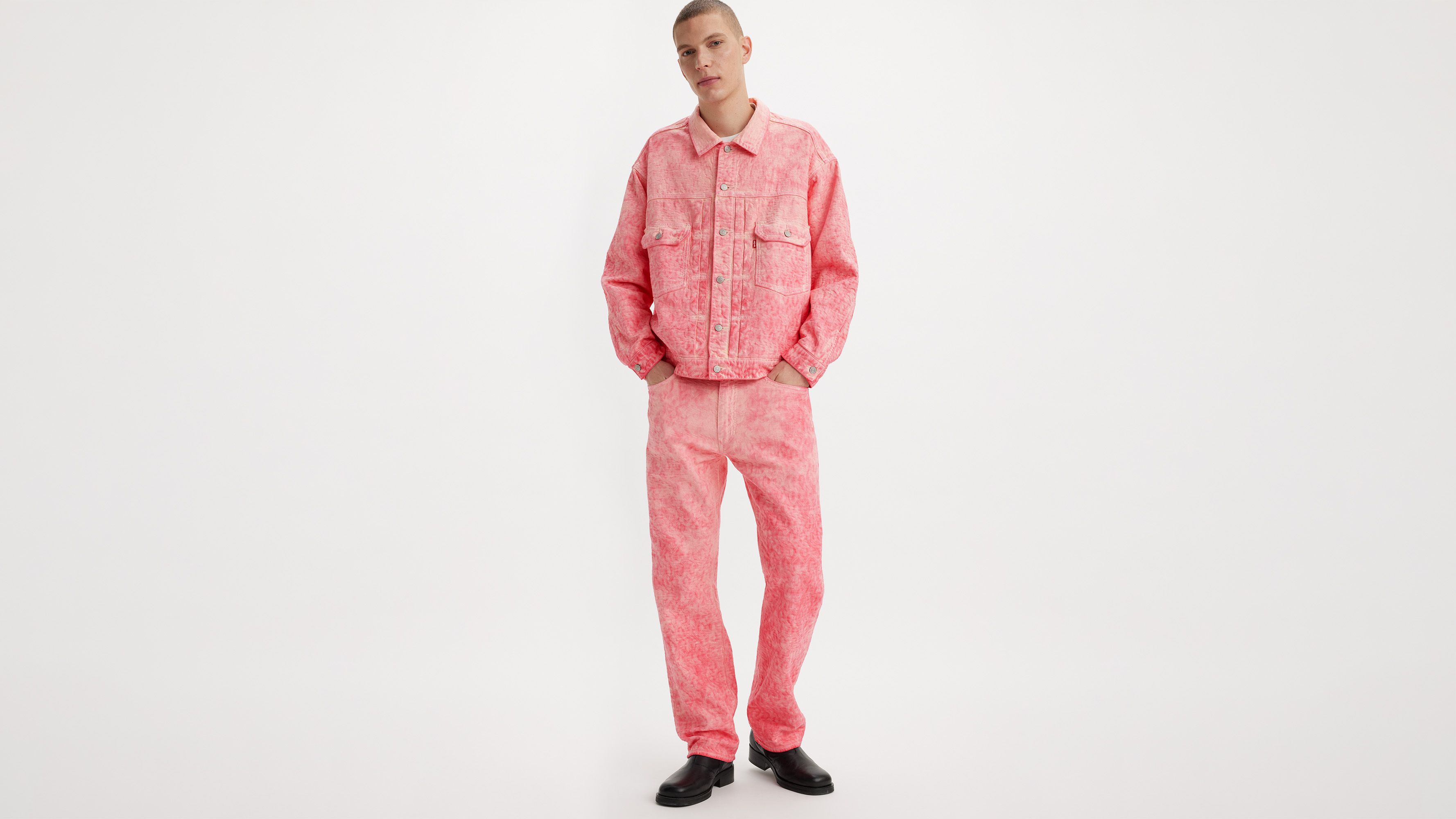 Jean jacquard Stussy & Levi's® - Pink Two Tone Garment Dye - Rose