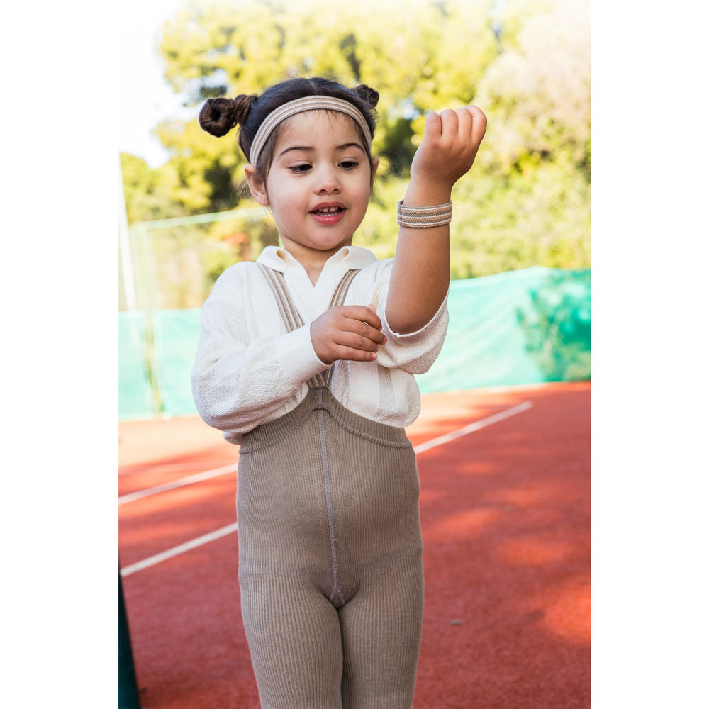 Køb Silly Silas Oyster Grey Striped Footless Tights