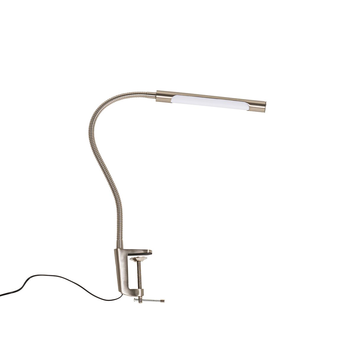 Klem bureaulamp staal incl. LED met touch dimmer - Lionard