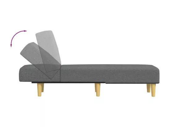 Prolenta Premium - Chaise longue gris foncé tissu