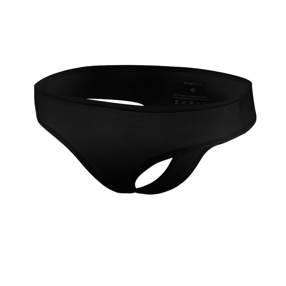 Bambusa Black Hipster-string - XS