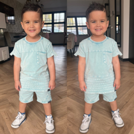 Washed biker short - Blue Radiance