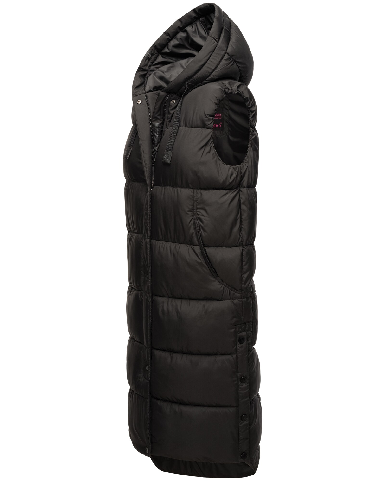 MARIKOO Damen Steppweste Bodywarme Outdoor Weste lang mit warme Kapuze Sayorii