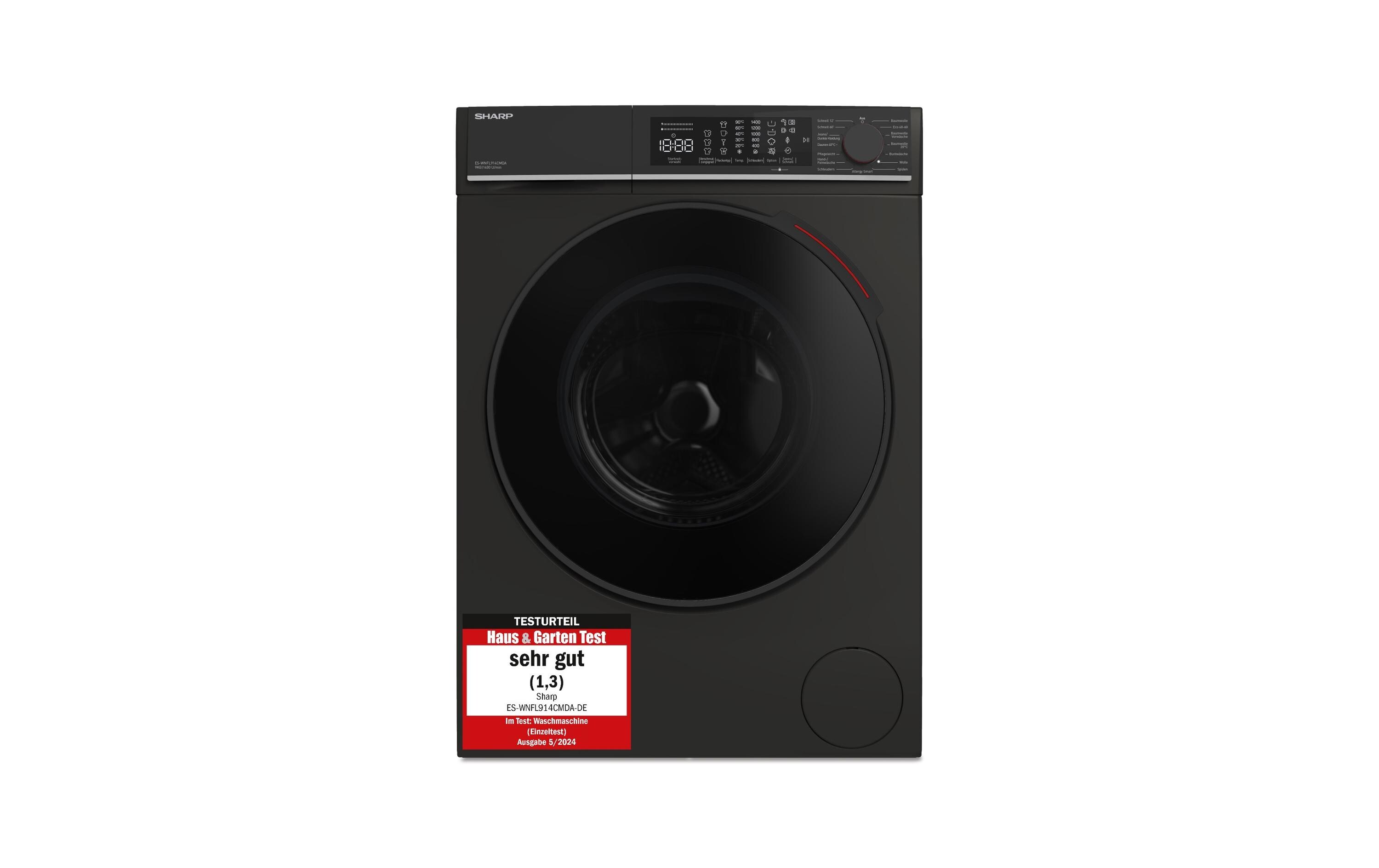 Waschmaschine ES-WNFL914CMDA-DE Links<br>Frontloader mit 9 kg Ladekapazität