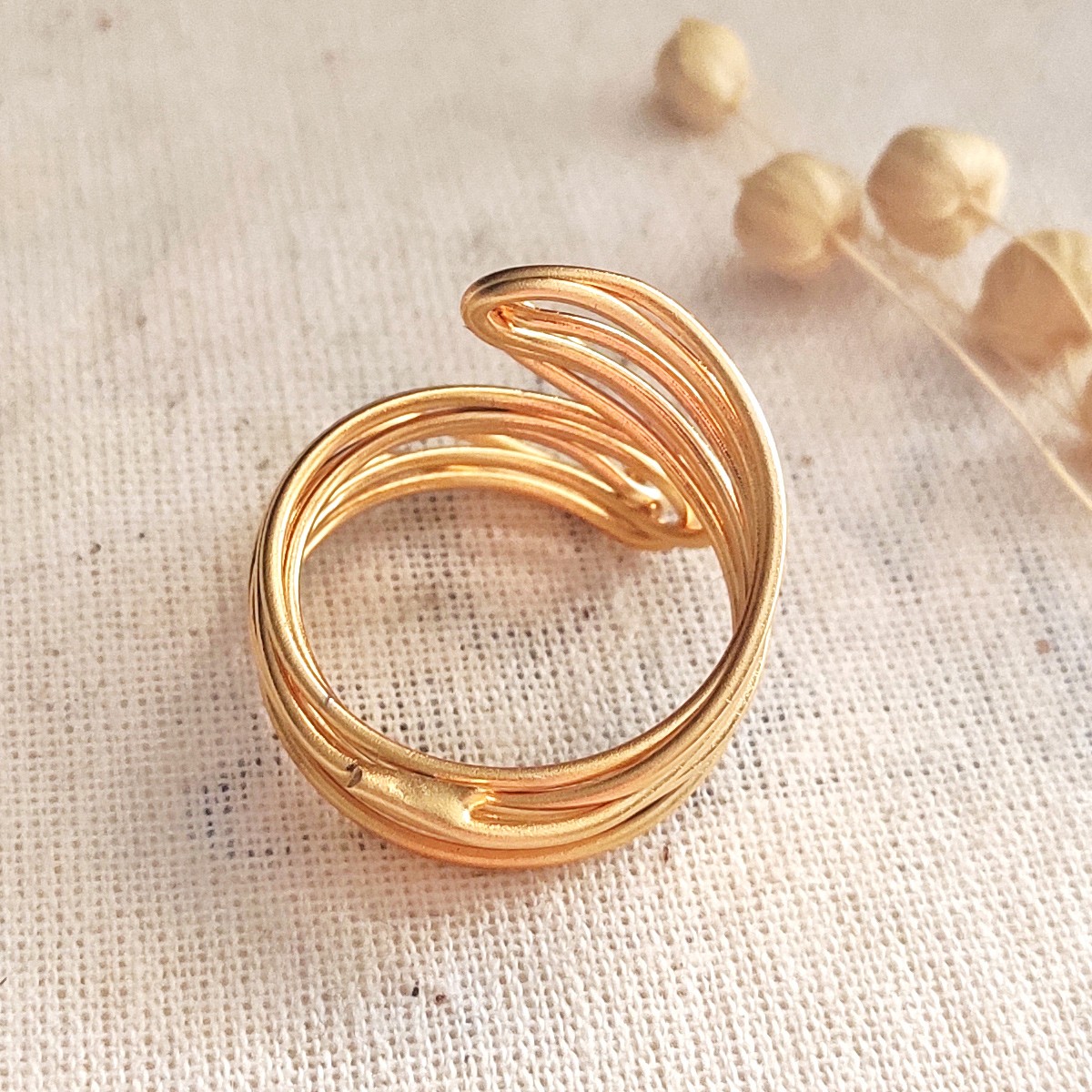 Bague ajustable - Laiton plaqué or