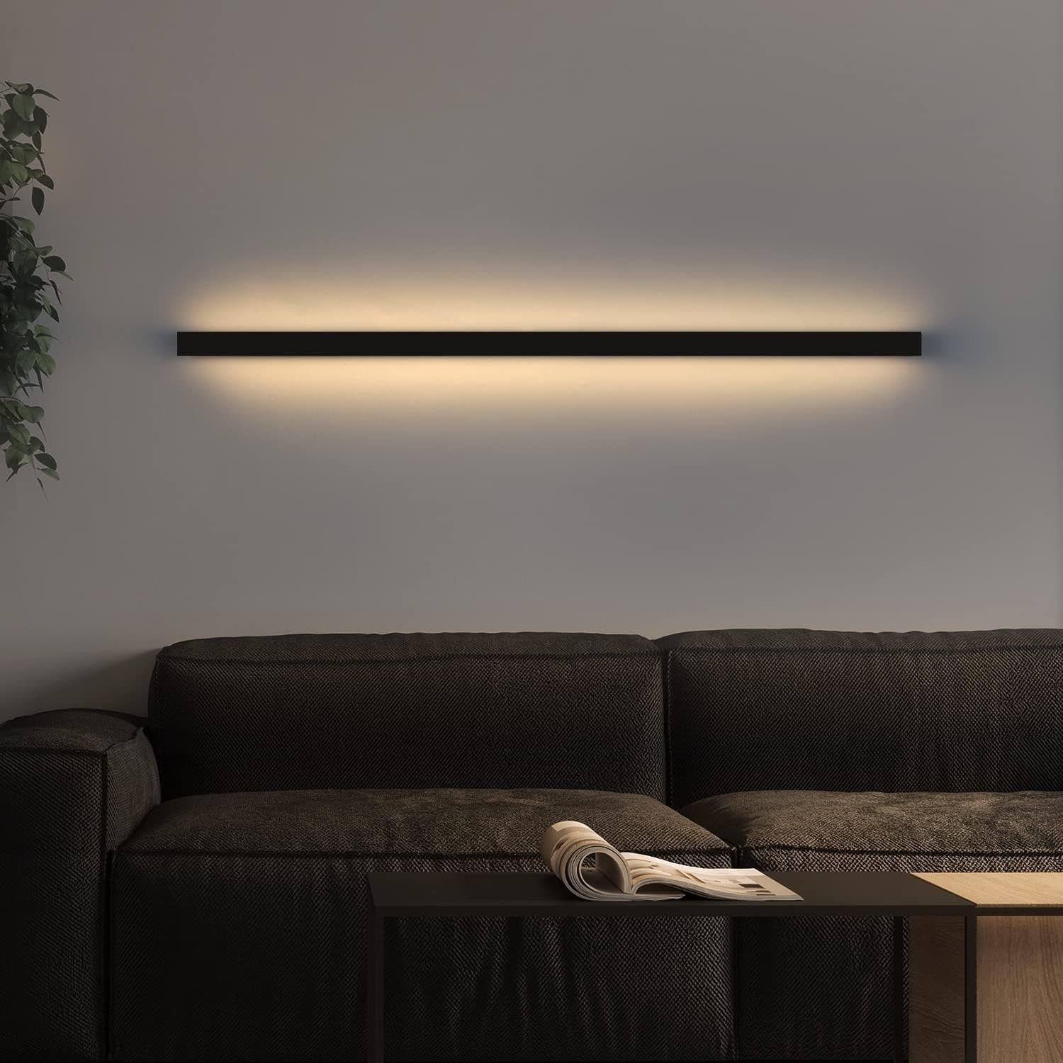 ZMH LED Wandleuchte innen Modern Flur Schwarz Beleuchtung Wohn