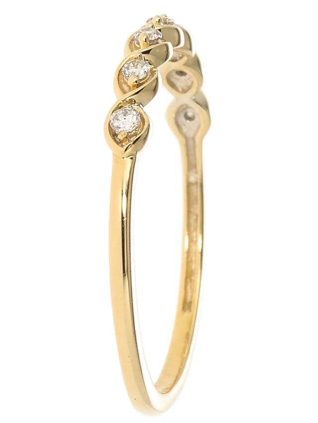 Memory-Ring, 7 Brillanten, 0,10 ct., Silber 925, vergoldet