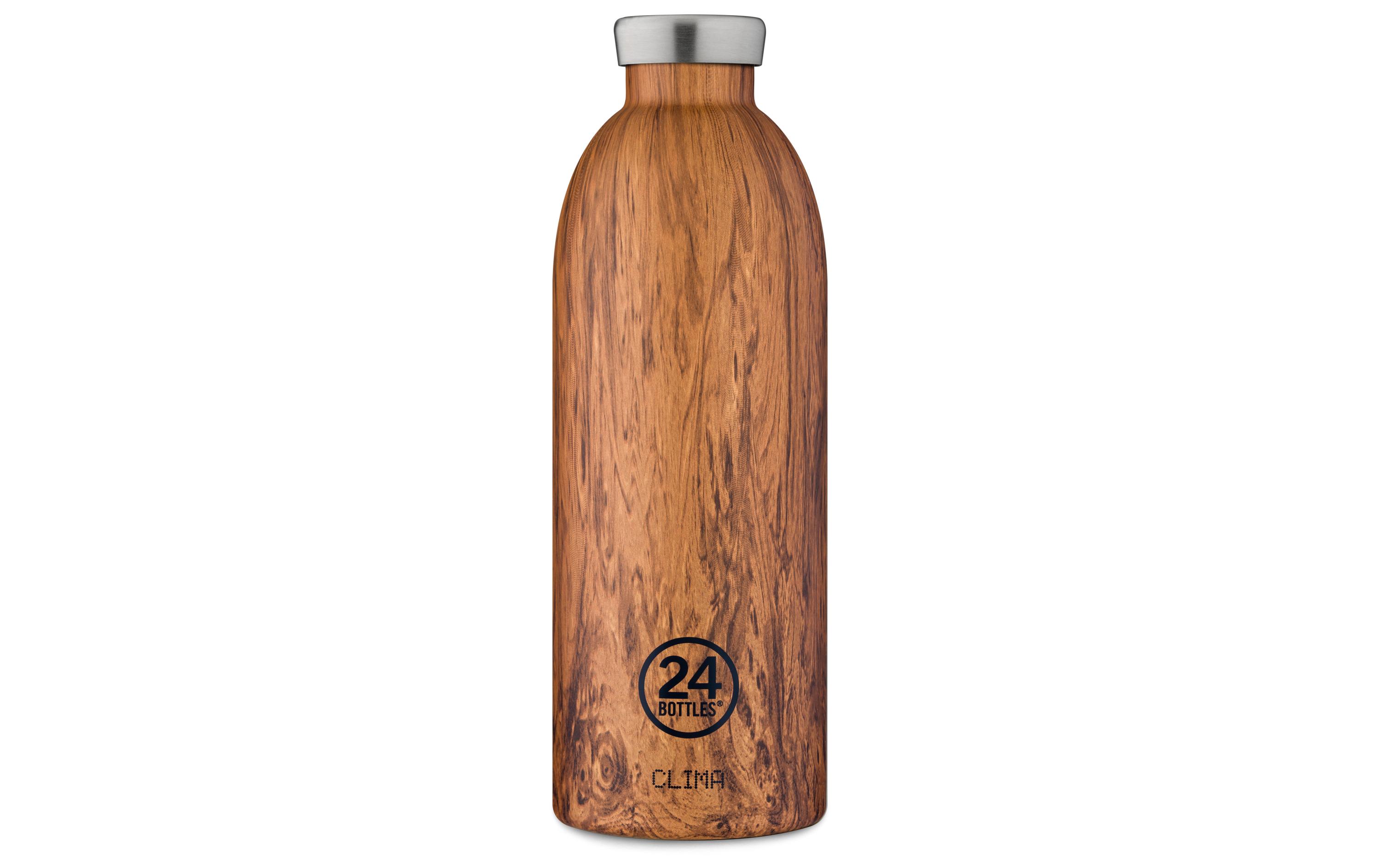 Thermosflasche Clima 850 ml, Sequoia WoodIsolierflasche mit doppelwandiger Edelstahlisolation