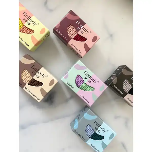 Mini Haargummis Bordeaux Red & Mellow Rose