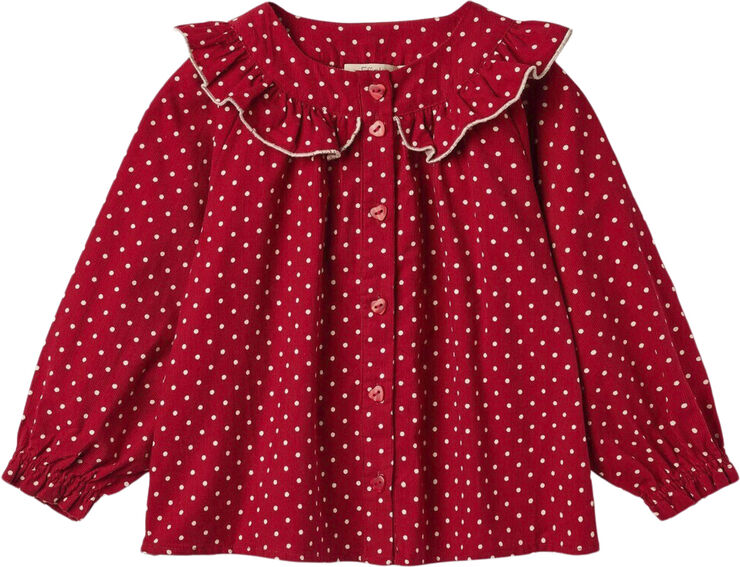 Fliink DOLLY DOT LS BLOUSE Pompeian red