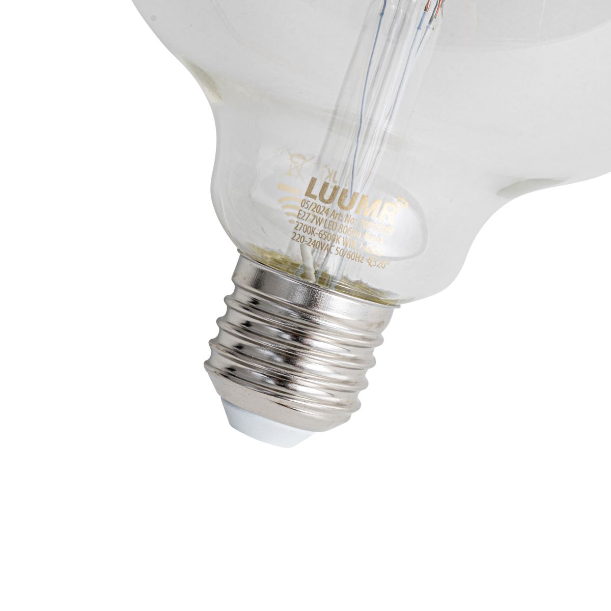 Set van 5 Smart E27 dimbare LED lampen G125 helder 7W 806 lm 2700-6500K