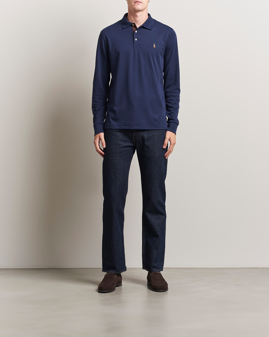 Polo Ralph Lauren Pima Cotton Custom Fit LS Polo Refined Navy