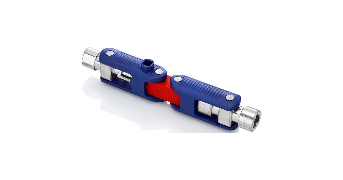 KNIPEXSchakelkastsleutel DoubleJoint 00 11 06 V03 dopsleutel  (Blauw/rood)