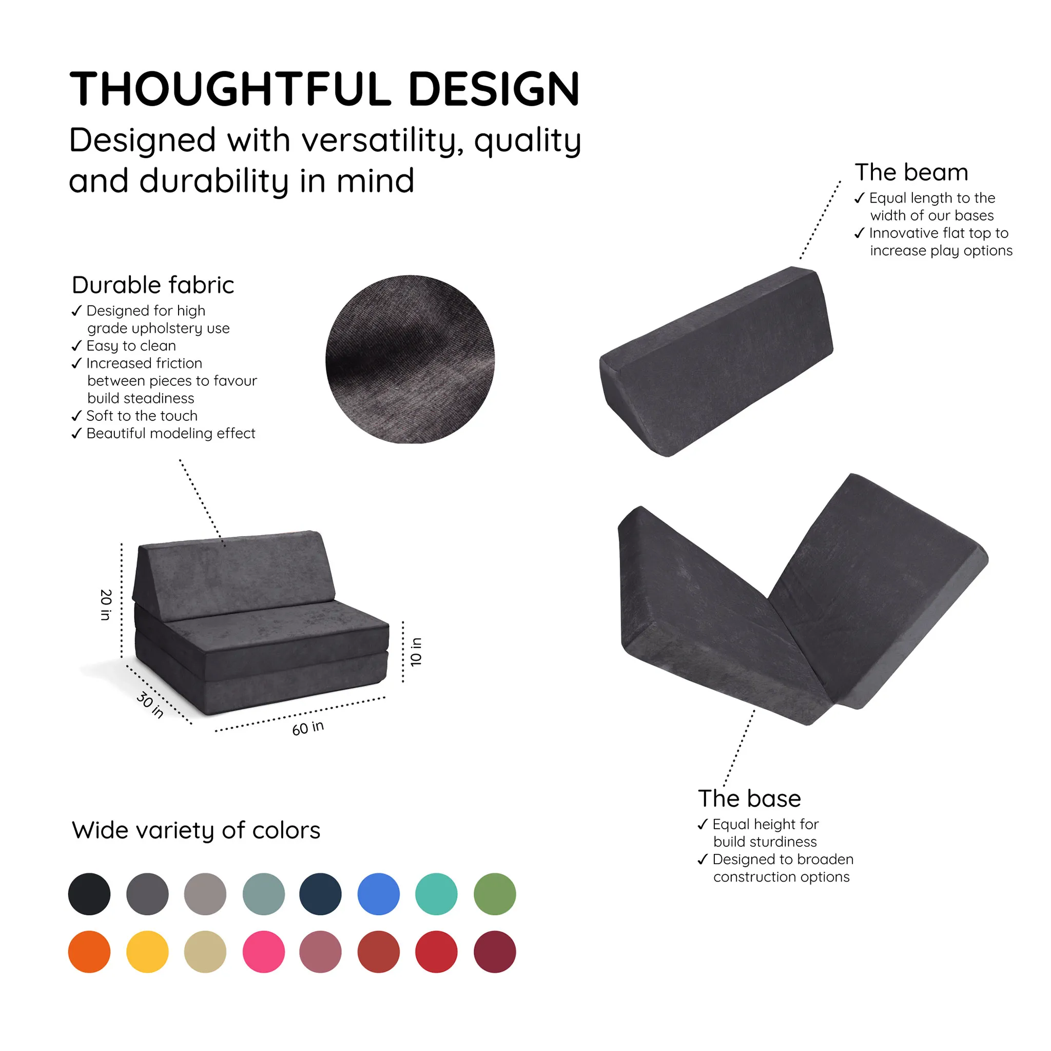 Go Coconut Canapé Modulaire Demi - Charcoal Chill