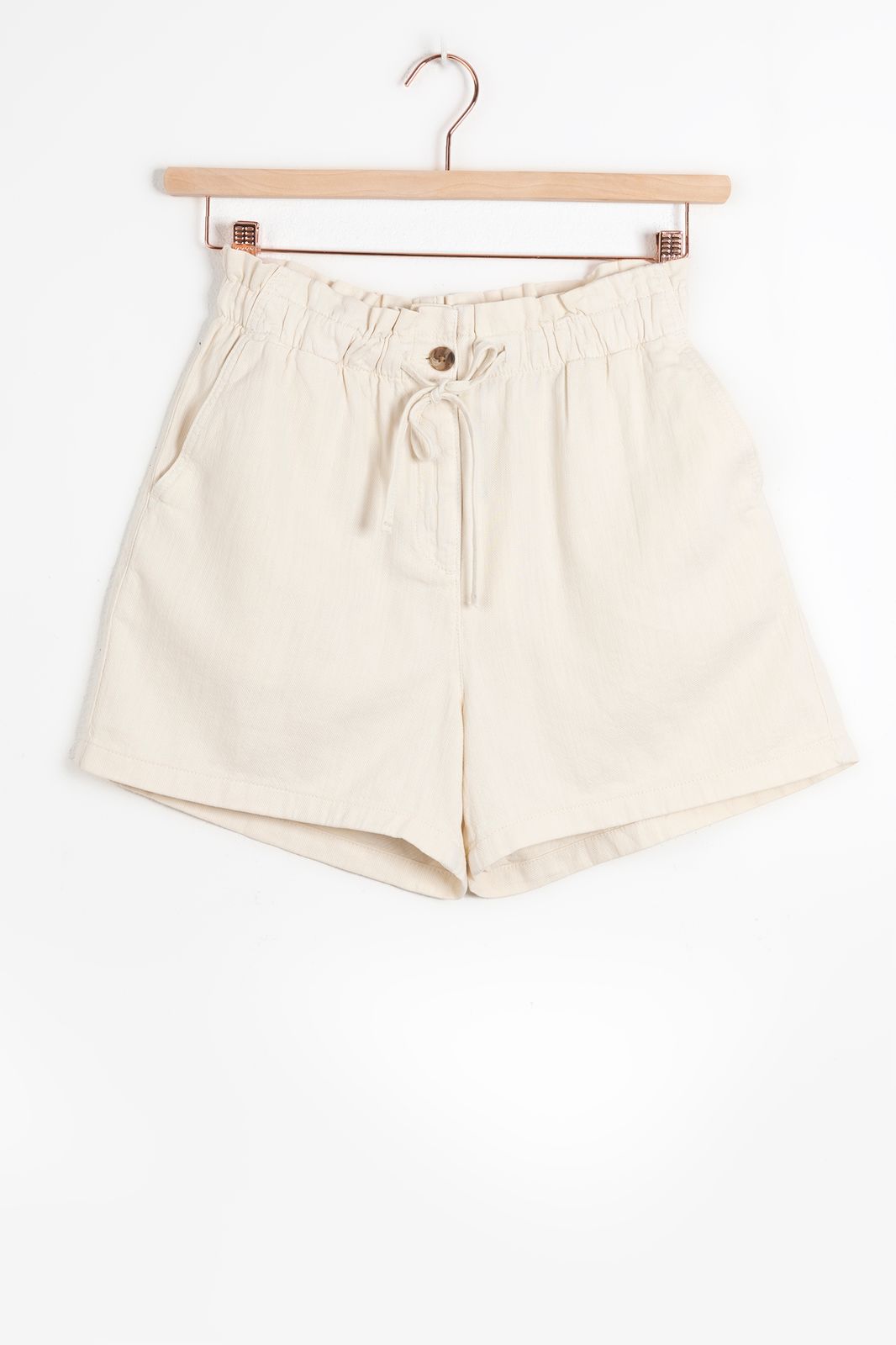 Off-white high waist katoenen shorts