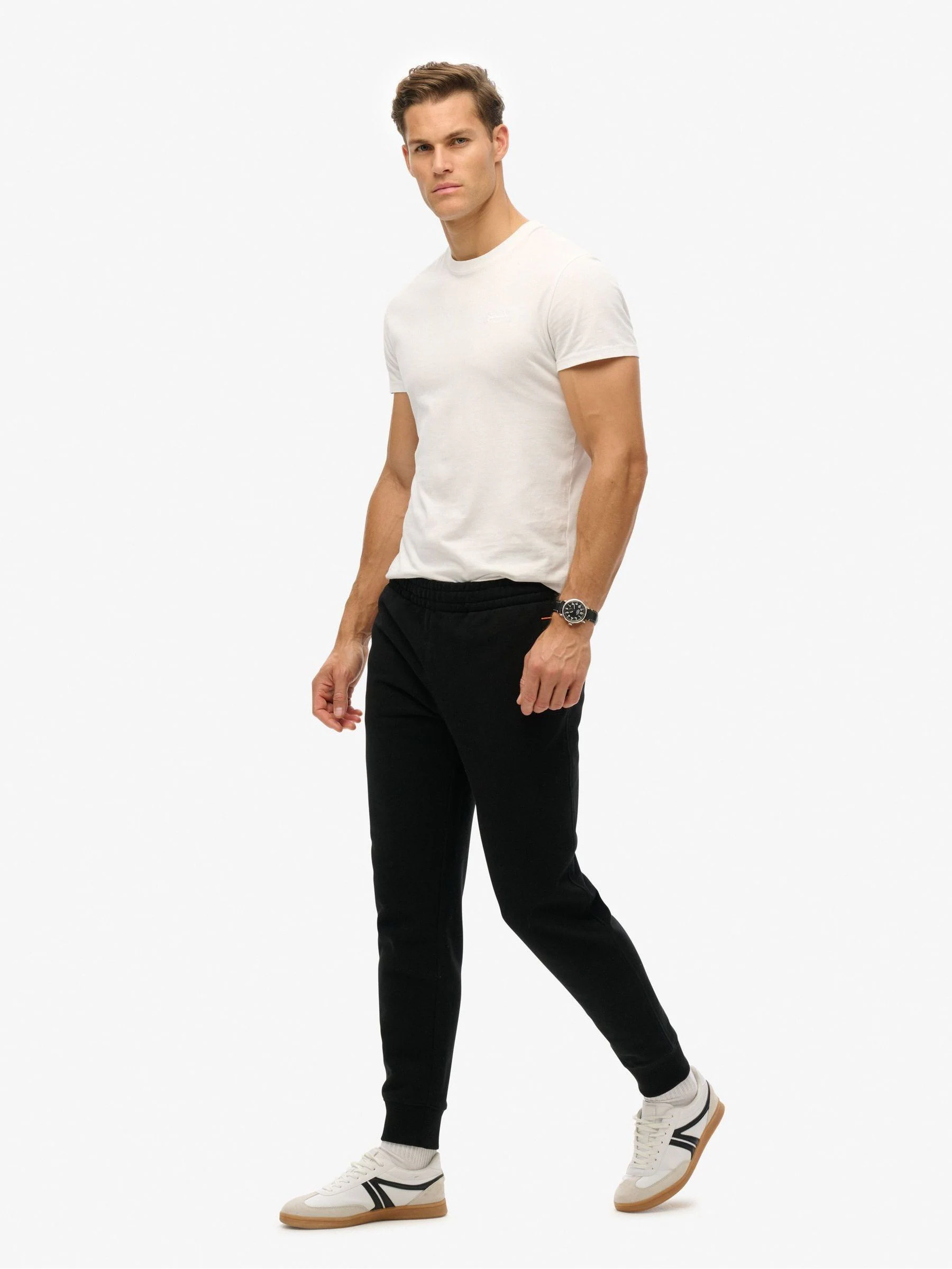 Zwart - Superdry Essential Logo Half Brushed Joggers