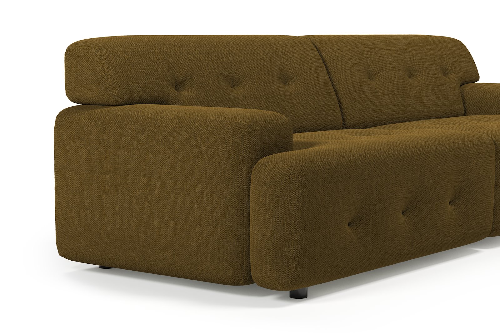 Bob 3-seter Tekstil Mito 14 Khaki med sorte ben.