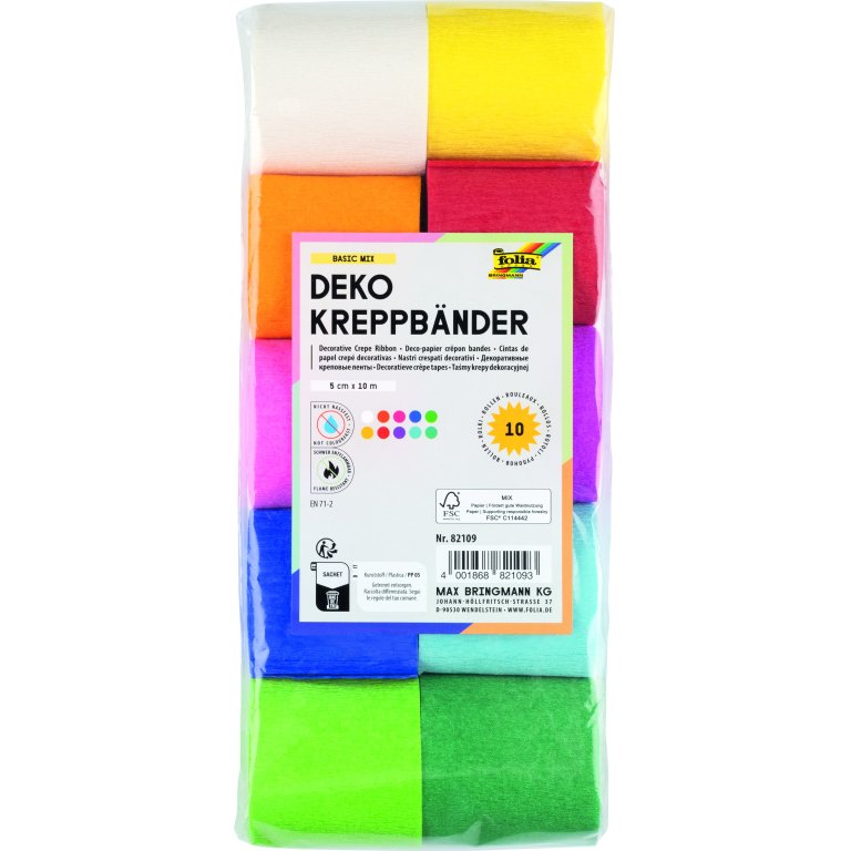 Niflamo Krepppapier Rollen schwer entflammbar Set