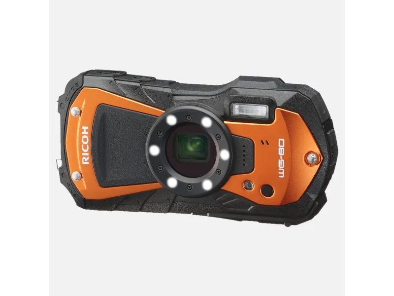 Ricoh WG-80 - Digitalkamera - kompakt - 16.0 MP - 1080p - 5x optisk zoom - undervands op til 14 m - orange