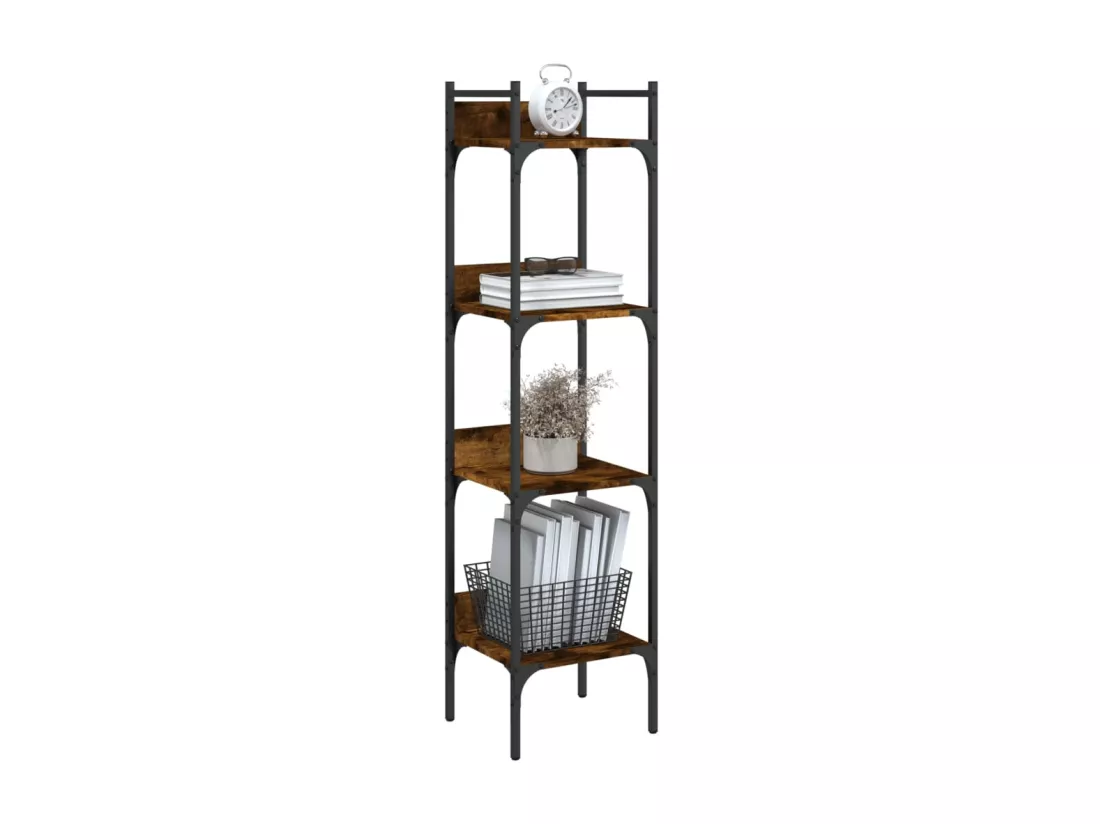 Bibliothèque à 4 niveaux chêne 35x30x138,5 cm bois d'ingénierie