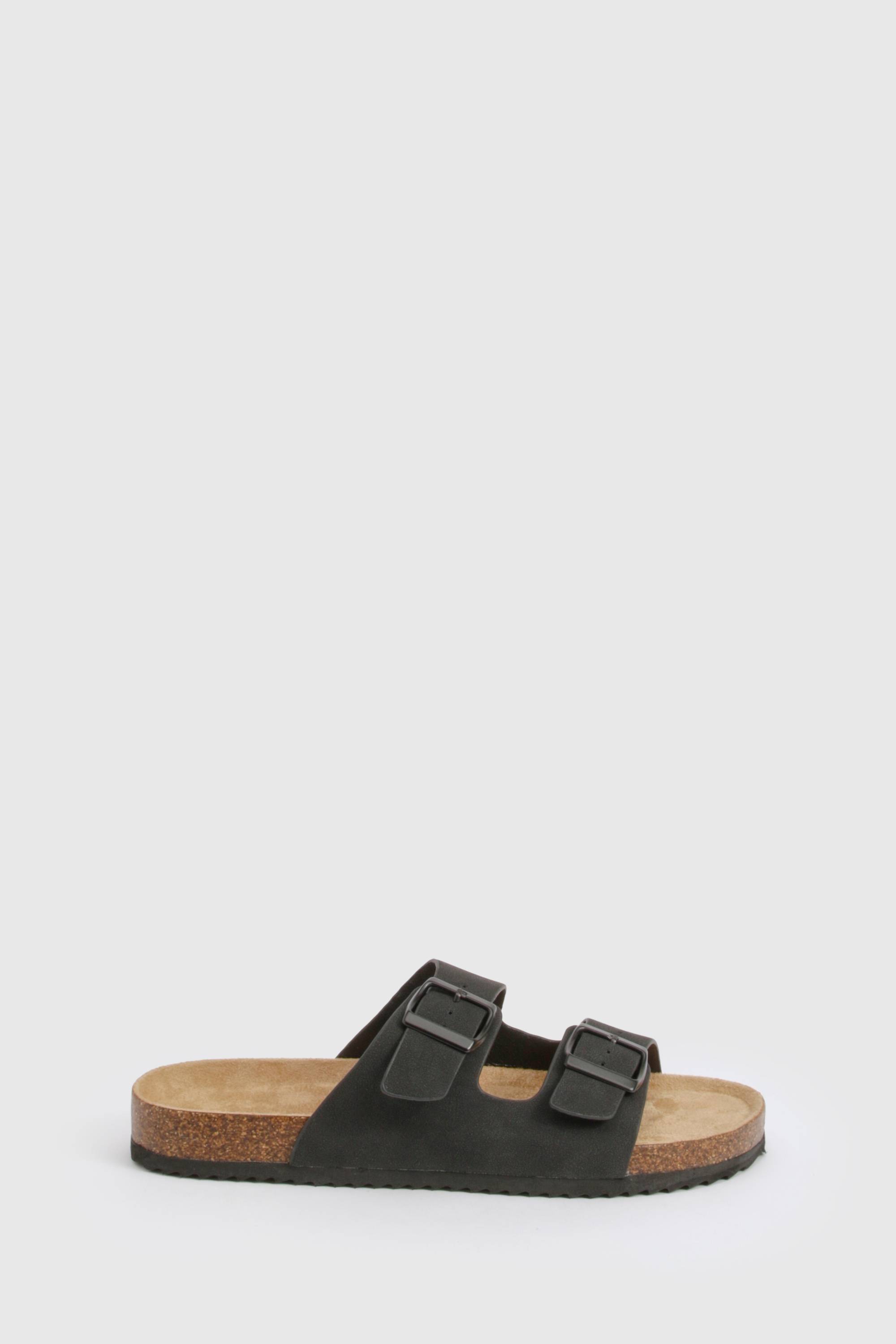boohoo Sandales à double lanière, semelle profilée et boucle
