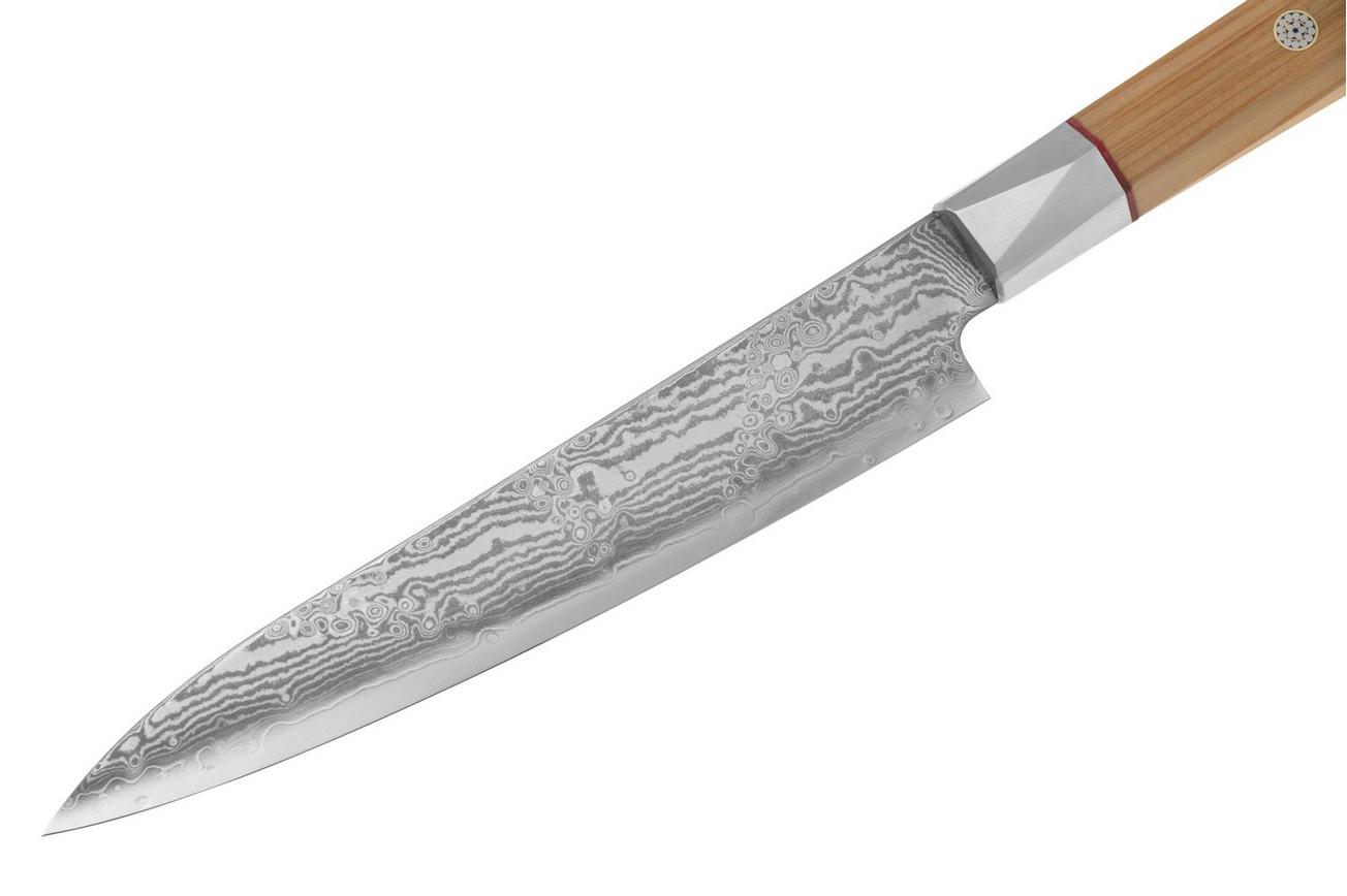 Mcusta Zanmai Petty ZBX2-3002DS, 33-Layer Damascus/VG10, Hinoki Handle, Knivesandtools Exclusive, officemes, 15 cm