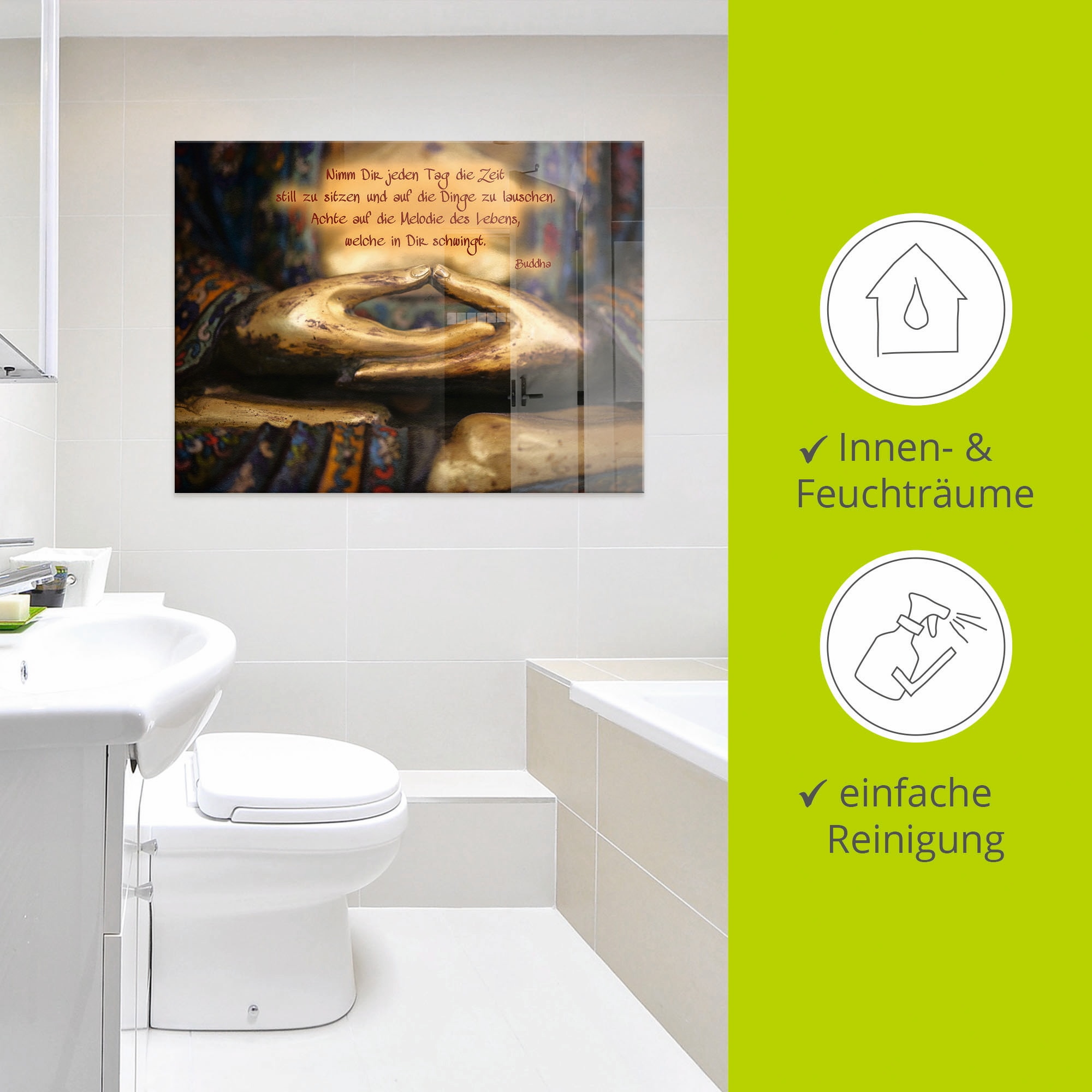 Artland Glasbild »Weisheit« Religion 1 Stk. tlg. in verschiedenen Grössen