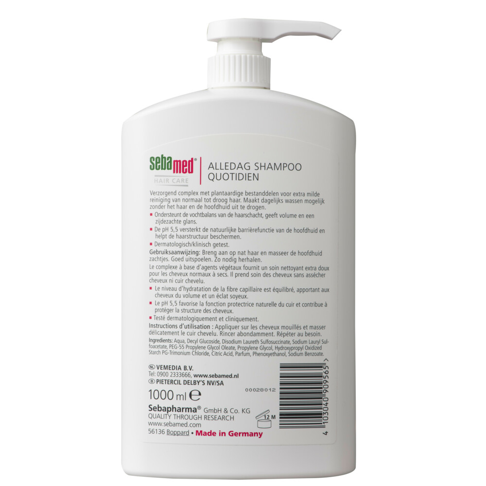 3x Sebamed Alle Dag Shampoo Pomp1000 ml