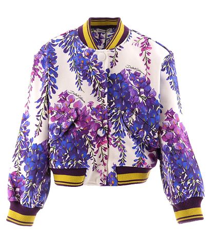 Dolce & Gabbana Cardigan - Renaissance - Weiß/Lila m. Blumen