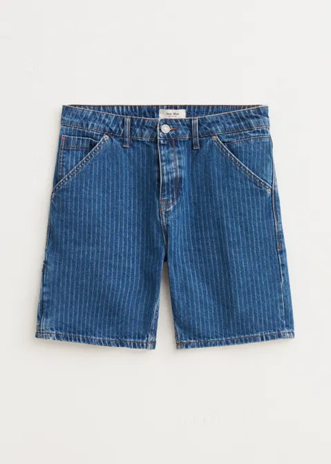 Gestreepte korte broek blauw (BLW.USM)