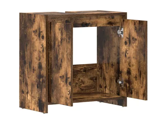 Armoire de bain Chêne fumé 60x33x61 cm Bois d'ingénierie