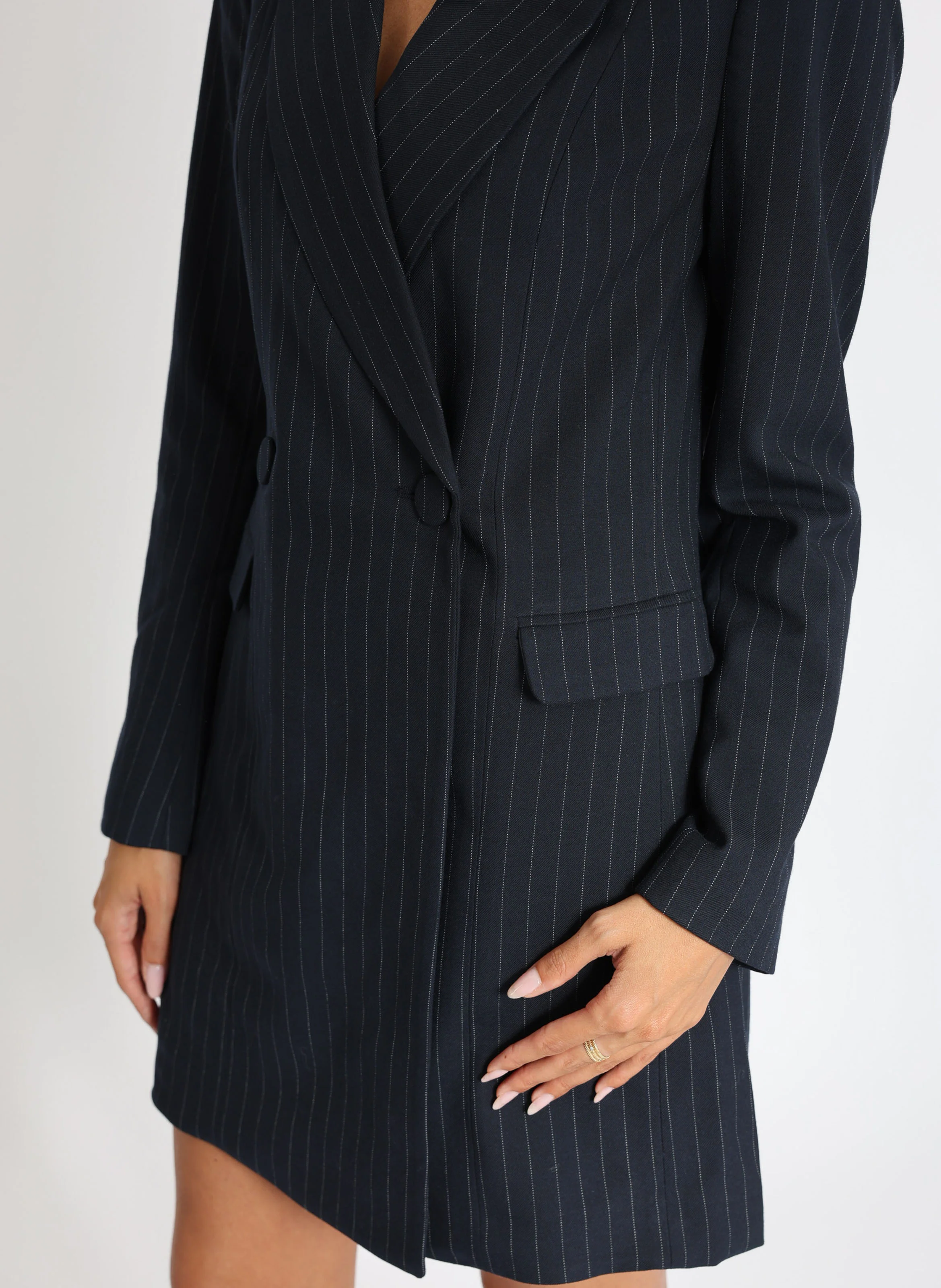 AUDREY - Robe courte rayée | Bleu