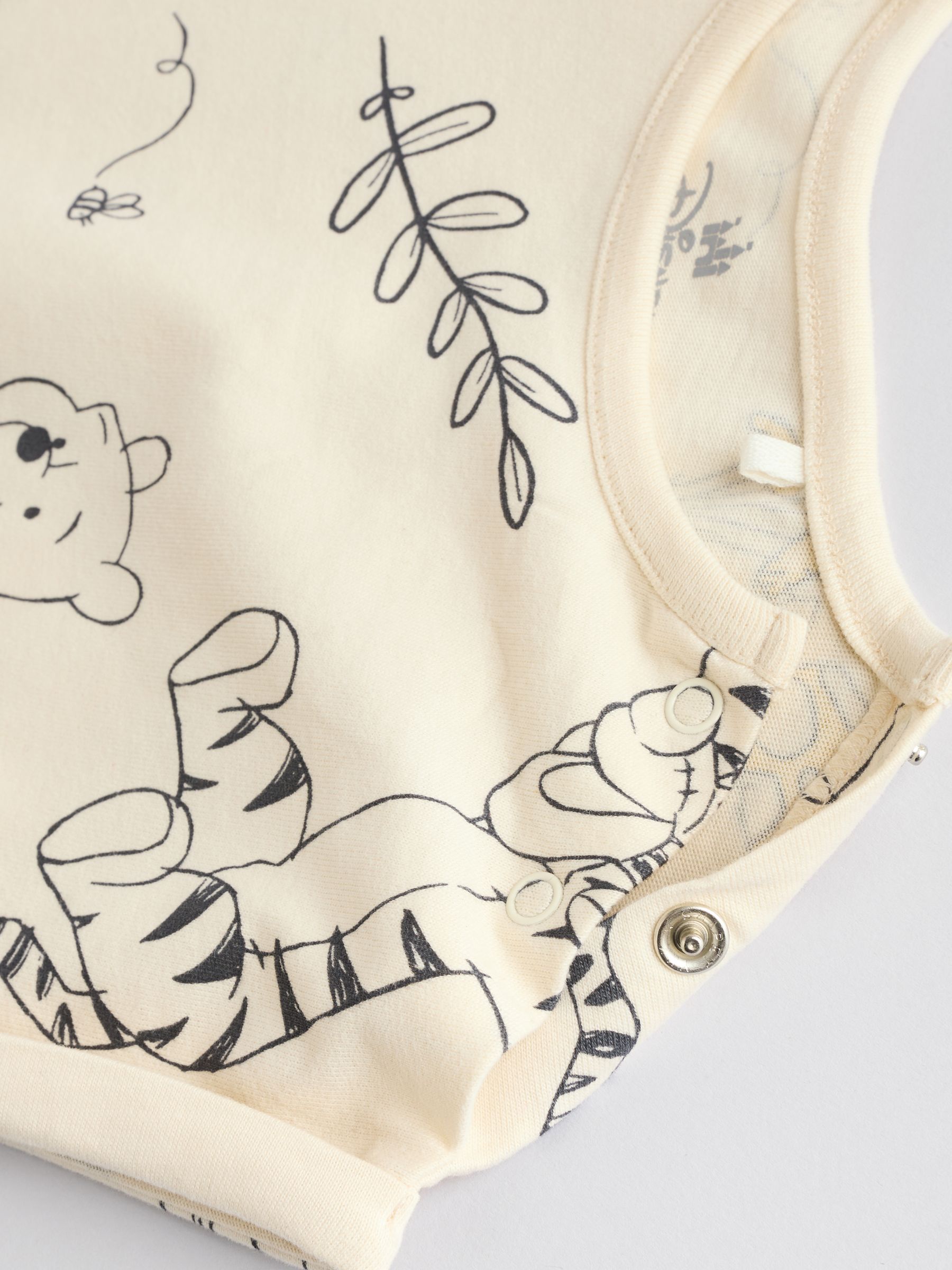 Geel/wit - 2 Pack Printed Winnie The Pooh Baby Rompers