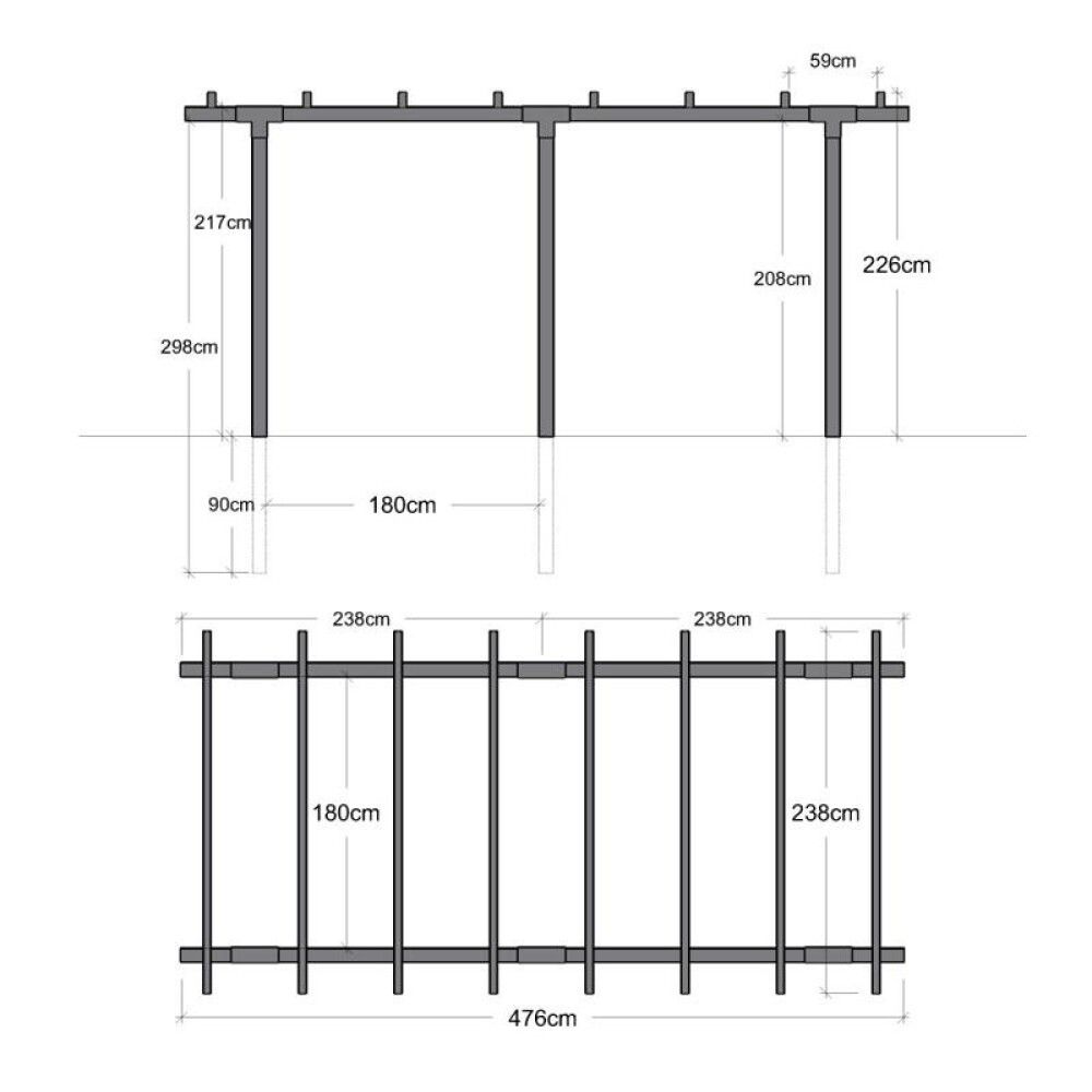 PERGOLA PLUS CUBIC DOBBEL 2 MODULER SVART